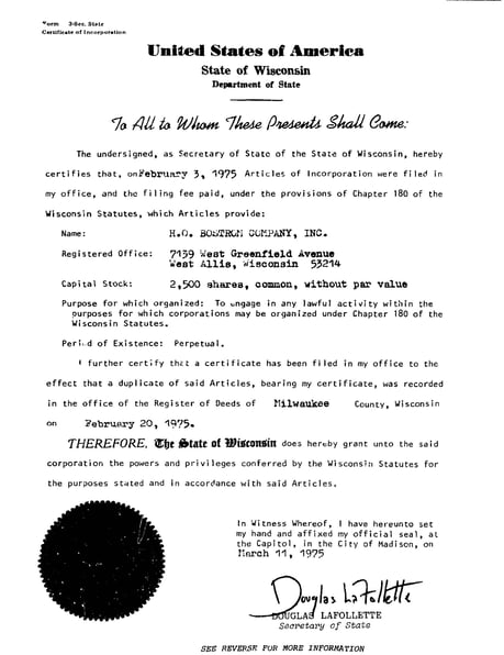 articles of incorporation